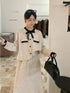 Premium Ribbon Collar Soft Sweater With Skirts Sets